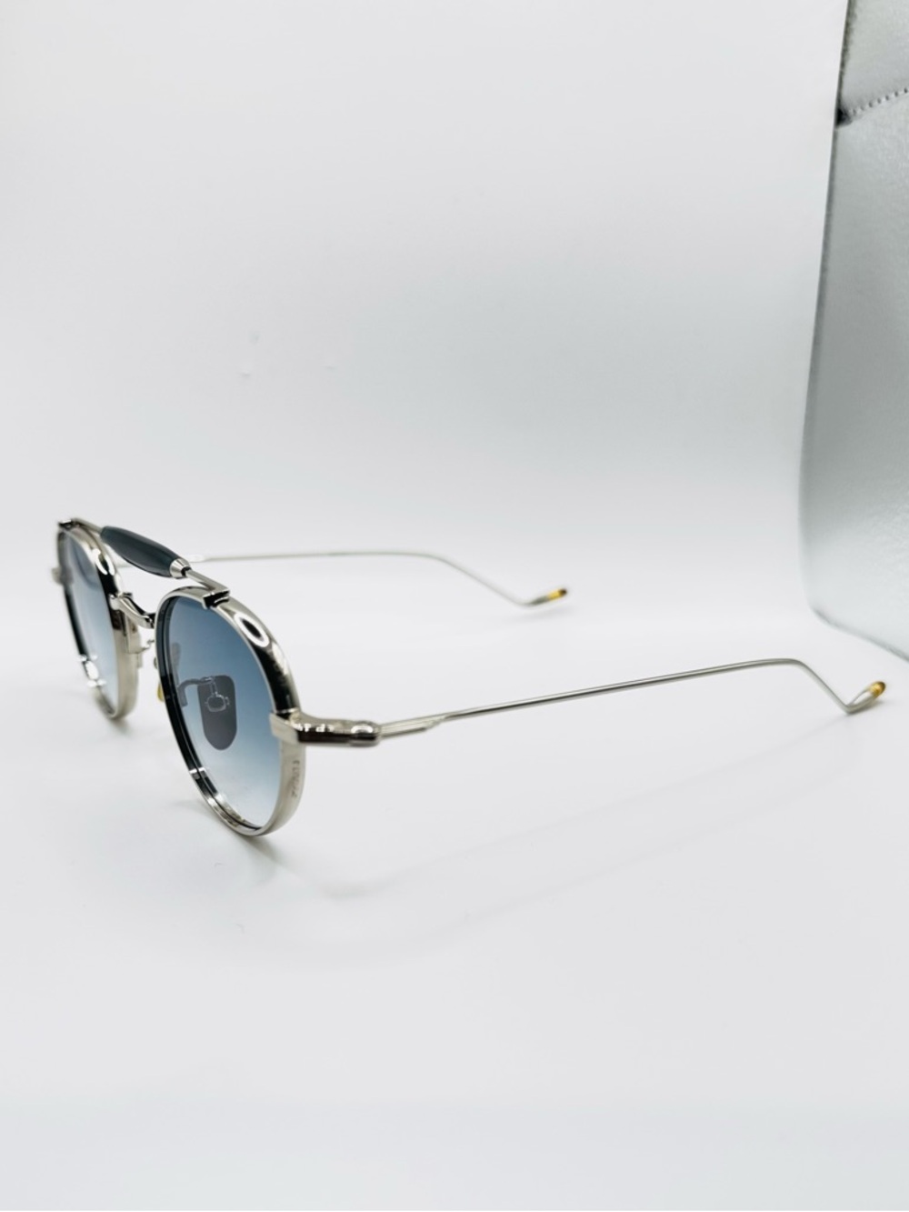 JMM DASAN Round Metal Sunglasses with Blue Gradient Lenses 48 MM - Picture 3 of 11